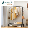Portant a Vetements avec etagere Chaussures 8 Crochets Lateraux 110x41x147cm metal Noir - vounat.shop