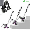 Chariot de course pliable monte escalier aluminium avec crochets gris - vounat.shop