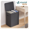 Panier a linge 2 compartiments et sacs amovibles auto ajustant avec couvercle 150L Anthracite - vounat.shop