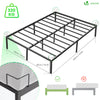 Cadre de lit metal avec fixation sommier et hauteur 36cm 140x190cm noir - vounat.shop