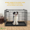 Cage pour chien pliable avec 2 portes verrouillable plateau amovible et housse de protection 107x70x78cm - vounat.shop