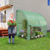 Serre de jardin hivernage murale adossee avec bache PE 200x100x180cm vert - vounat.shop