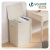 Panier a linge 2 compartiments et sacs amovibles auto ajustant avec couvercle 150L Beige - vounat.shop
