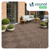 Lot de 16 dalles clipsables exterieures 30x30cm en Composite WPC Marron - vounat.shop