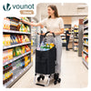 Chariot de courses pliable monte escalier aluminium noir - vounat.shop