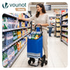Chariot de courses pliable monte escalier bleu - vounat.shop