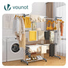 Sechoir a linge etendoir extensible 4 Niveaux 190x64x170cm gris-blanc - vounat.shop