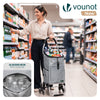 Chariot de course pliable monte escalier aluminium avec crochets gris - vounat.shop
