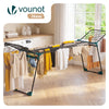 Etendoir a linge telescopique pliable extensible ailes hautes 284x55x122cm metal noir - vounat.shop