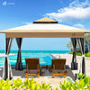 Tonnelle de jardin exterieure pliable avec moustiquaire Pop up 3.6x3.6m beige - vounat.shop