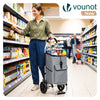 Chariot de course pliable aluminium 2 roues gris - vounat.shop