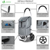 Chariot de course pliable aluminium 2 roues gris - vounat.shop