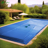 Bache piscine rectangulaire double couche en Polyethylene 160 gr/m2 avec filet ecoulement 5x10m Bleue - vounat.shop