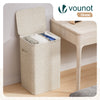 Panier a linge 1 compartiment et sac amovible auto ajustant avec couvercle 90L Beige - vounat.shop