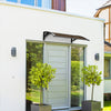 Auvent de porte marquise 100x80 cm transparent en Polycarbonate anti UV Marron - vounat.shop