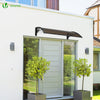 Auvent de porte marquise 120x80 cm transparent en Polycarbonate anti UV Marron - vounat.shop