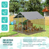 Enclos poulailler en metal galvanise et grillage avec bache PE 200x200x200cm - vounat.shop