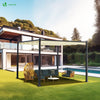 Pergola retractable 3x3m en metal et toile Polyester haute densite 180g/m2 beige - vounat.shop