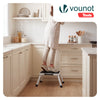 Marche pied pliable en acier portable 3 hauteurs reglables plateforme antiderapante 38x26cm blanc - vounat.shop