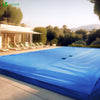 Bache piscine rectangulaire double couche en Polyethylene 160 gr/m2 avec filet ecoulement 8x14m Bleue - vounat.shop