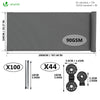 Brise vue occultant en HDPE 90g/m² 1x20m avec attaches de fixation gris - vounat.shop