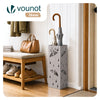 Porte-parapluies Metal avec bac de recuperation eau et 4 Crochets Motif Parapluie 15.5 x 15.5 x 43.5 cm beige - vounat.shop
