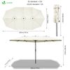 Parasol Jardin Double Aluminium 270 x 460 cm beige - vounat.shop