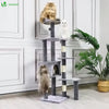 Arbre à Chat 138cm avec Griffoir Plateforme Niche et Capsule Spatiale gris - vounat.shop