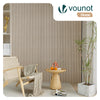 Lot de 6 panneaux acoustiques muraux Tasseaux en bois MDF avec feutre noir 120x60x2.1cm chêne blanc - vounat.shop
