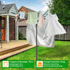Etendoir a Linge Exterieur Rotatif avec housse de protection et Surface etendage 45m Gris - vounat.shop