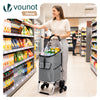 Chariot de courses pliable monte escalier aluminium gris - vounat.shop
