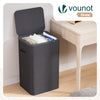 Panier a linge 1 compartiment et sac amovible auto ajustant avec couvercle 90L Anthracite - vounat.shop