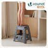 Tabouret pliant antiderapant 39x32x40 cm plastique gris - vounat.shop