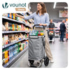 Chariot de course pliable aluminium 2 roues avec sac isotherme gris - vounat.shop