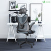 Fauteuil de Bureau Ergonomique pivotant avec appui tête et dossier toile respirant Gris - vounat.shop
