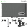Brise vue occultant en HDPE 150g/m² 1.8x20m avec attaches de fixation gris - vounat.shop