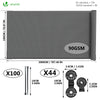Brise vue occultant en HDPE 90g/m² 1.8x20m avec attaches de fixation gris - vounat.shop