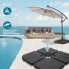Lot de 4 dalles lestage parasol HDPE 60L eau - 100kg sable noires - vounat.shop