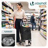 Chariot de course pliable monte escalier aluminium avec crochets noir - vounat.shop