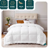 Couette temperee doux avec rembourrage polyester 300gsm 135x200cm blanc - vounat.shop