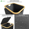 Panier a linge pliable 100L avec sac intérieur cadre bambou et couvercle gris - vounat.shop