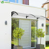 Auvent de porte marquise 200x80 cm transparent en Polycarbonate anti UV Noir - vounat.shop