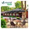 Parasol Jardin Double Aluminium 150 x 300 cm gris - vounat.shop