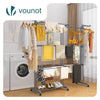Sechoir a linge etendoir extensible 4 Niveaux 190x64x170cm gris - vounat.shop