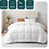 Couette temperee doux avec rembourrage polyester 300gsm 155x200cm blanc - vounat.shop