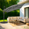 Parasol deporte inclinable Premium carre avec housse protection 3x3m Roma Gris - vounat.shop