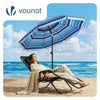 Parasol de jardin 2m avec ancrage sol et sac de transport Bleu mixte - vounat.shop