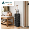 Porte-parapluies Metal avec bac de recuperation eau et 4 Crochets Motif Diagonal 15.5 x 15.5 x 43.5 cm noir - vounat.shop