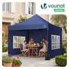Tonnelle de jardin renforcée 3x3m pliable Barnum avec 4 parois latérales et fenêtres bleu - vounat.shop
