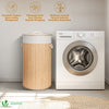 Panier a linge en bambou rond avec couvercle 58L - vounat.shop